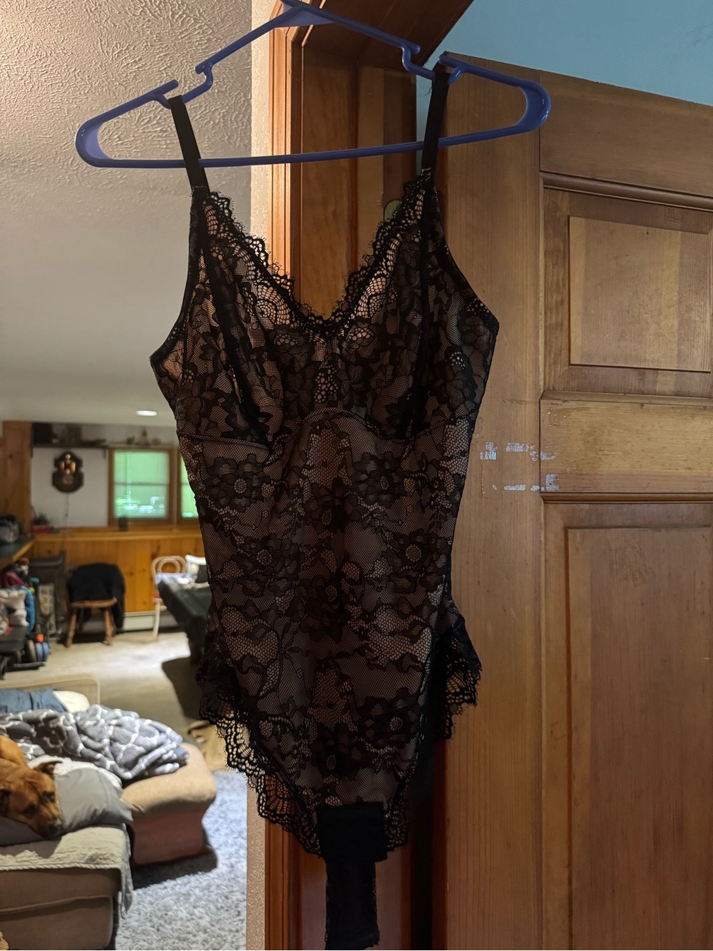 Sheer Black Lace Bodysuit - Elegant Women's Shapewear. New with Tags